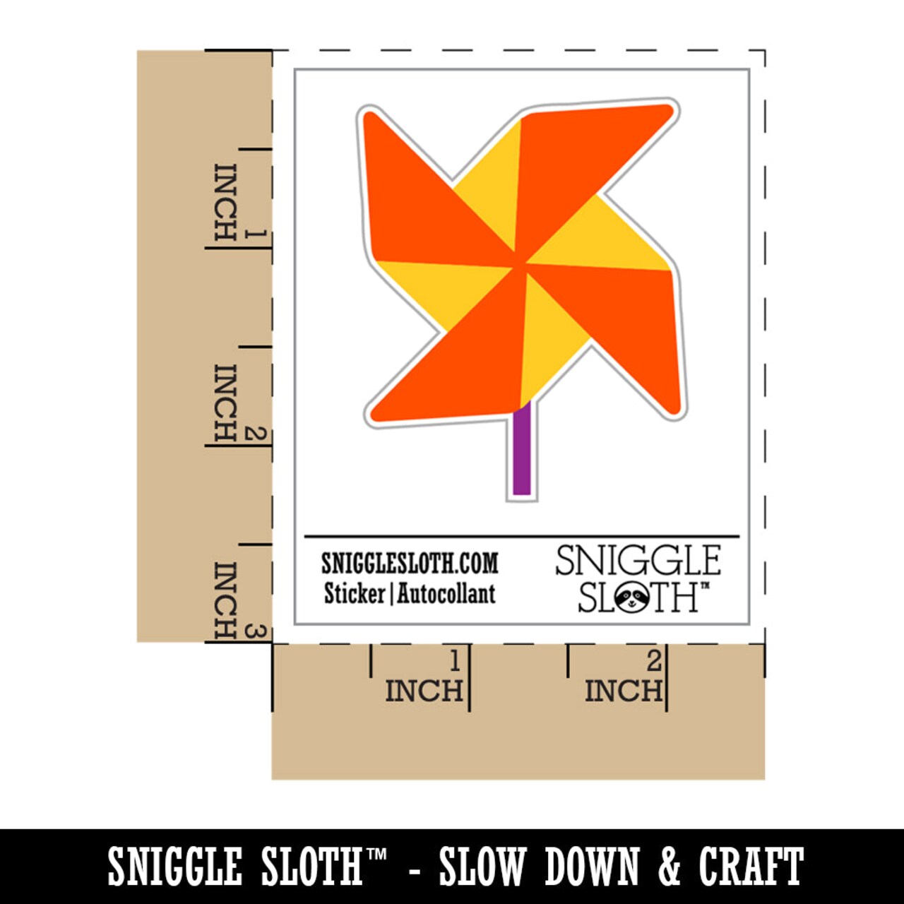 Pinwheel Fan Waterproof Vinyl Phone Tablet Laptop Water Bottle Sticker Set - 5 Pack